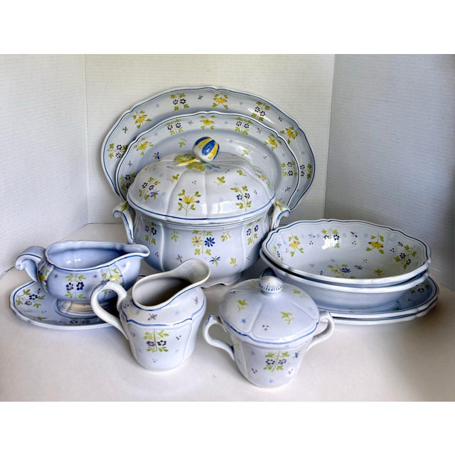 1970 Longchamp Printemps French Faience Dinnerware Service - 82 Pieces For Sale In Los Angeles - Image 6 of 18