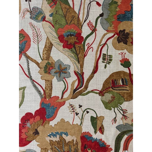 G P & J Baker R1380.5.0 California Red/Cream Linen Fabric 5 yards Brand G P & J Baker Fabric Book / Collection Gatsby...