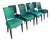 Set of Eight Jules Leleu Dining Chairs, Newly Restored in Emerald Bouclé For Sale