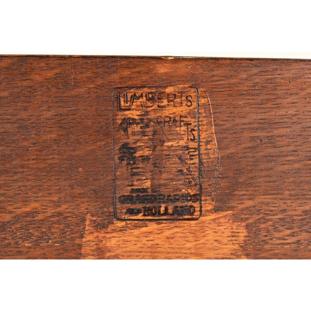 Limbert Antique Mission Oak Arts & Crafts Bookcase or China Cabinet, Circa 1910 For Sale - Image 14 of 15