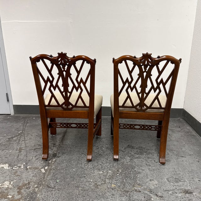Late 20th Century Chippendale Vintage Side Chairs, Pair For Sale - Image 5 of 12