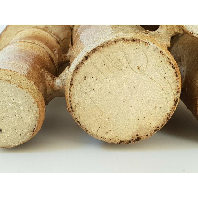 Beige Mushroom Candleholder in Stoneware, 1970s For Sale - Image 8 of 10