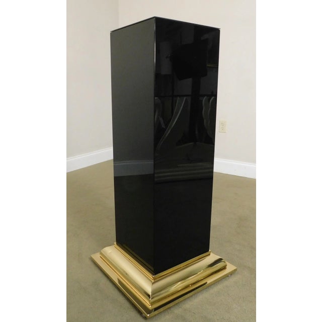 Vintage Modern Black and Gold Pedestal For Sale - Image 4 of 13