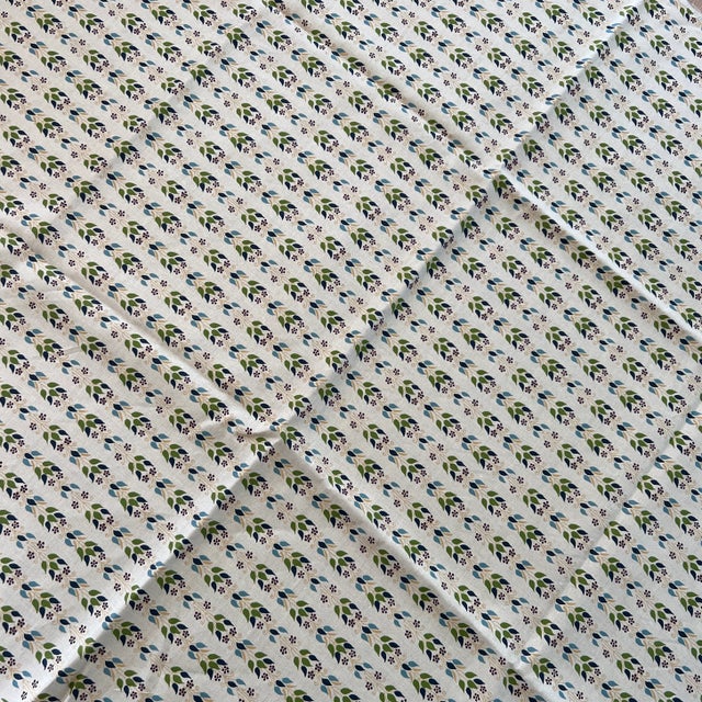 2020s Alex Conroy Roman Stripe Floral 100% Linen Fabric- 3 Yards For Sale - Image 5 of 9