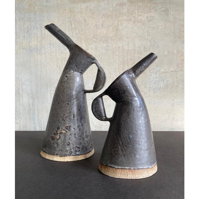 Gray Petrolia: Large Clay Vase by McCallum Industrial Pottery For Sale - Image 8 of 9