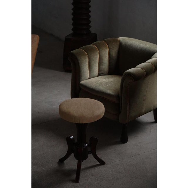 Early 20th Century Victorian Adjustable Piano Stool with Hessian Seat, 1920s For Sale - Image 10 of 16