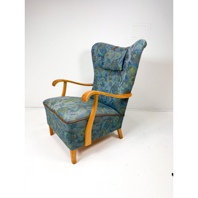 1950's Swedish High Back Lounge Chair For Sale - Image 11 of 11