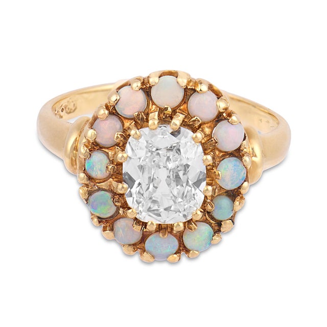 Victorian 19th Century Victorian Gia 1.04 Carat Old Mine Cut Diamond 9k Yellow Gold Ring, Size 6.5 For Sale - Image 3 of 7