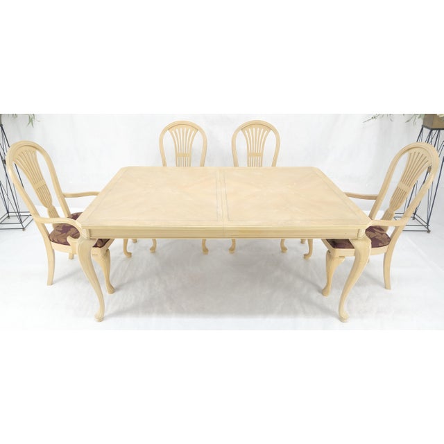 Queen An Style White Wash Dining Table 6 Chairs Set by Century Furniture MINT For Sale - Image 11 of 17