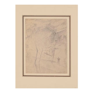 Landscape - Original Pencil on Paper by Francesco Barbieri - 1935 ca. 1935 ca. For Sale
