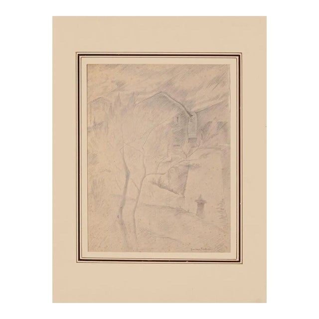 Landscape - Original Pencil on Paper by Francesco Barbieri - 1935 ca. 1935 ca. For Sale
