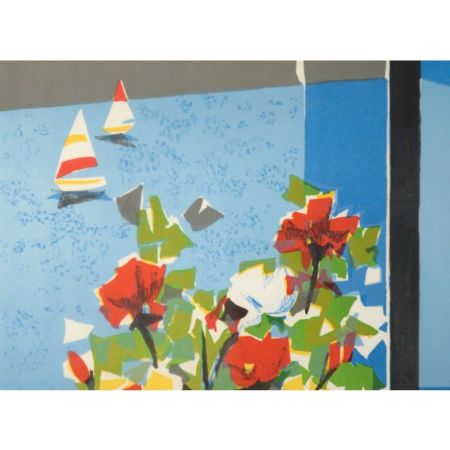 Cubism Flowers by the Window, Mid Century Cubist Still-Life Limited Edition Lithograph by Fausto Maria Casotti For Sale - Image 3 of 10