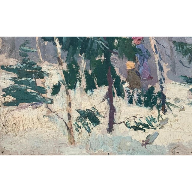 1960s Forest Landscape Oil Painting, Ukrainian Art, 1960s For Sale - Image 5 of 6