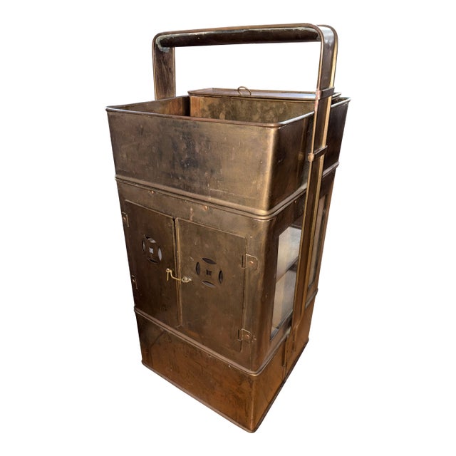 Antique Chinese Brass Street Food Server Stand For Sale