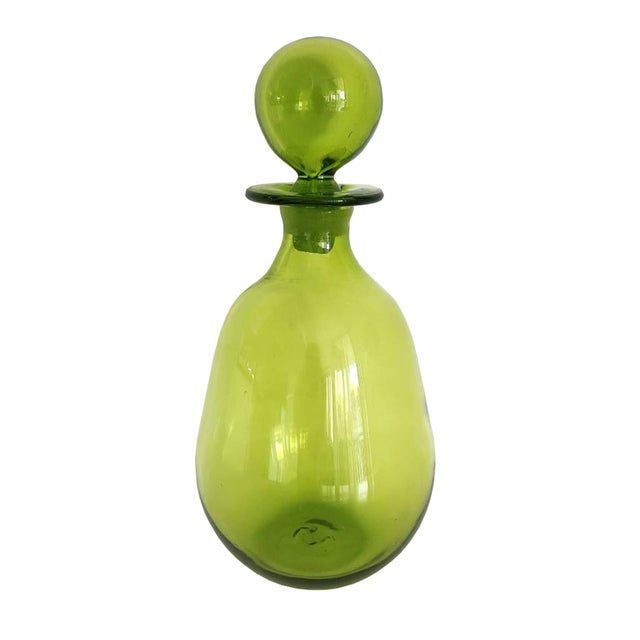 Mid-Century Modern 1970s Blenko Glass Decanter #7412 With Bubble Stopper by John Nickerson For Sale - Image 3 of 9