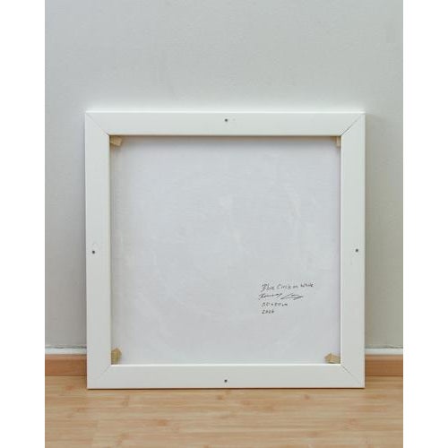 Bernhard Lang, Colored and Blue Circles, Paintings on Canvas, Framed, Set of 2 For Sale - Image 6 of 10