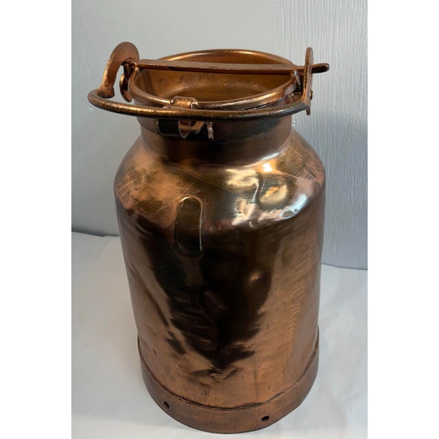 Farmhouse Vintage Copper Milk Can Umbrella Stand For Sale - Image 3 of 10