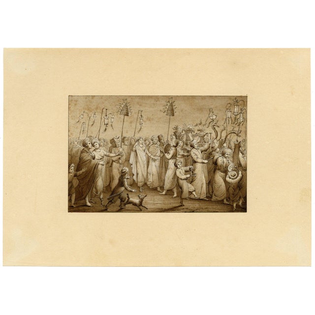 Thomas Charles Naudet, Mariage Moresque (Moorish Wedding Procession), 1800s, Watercolor For Sale - Image 5 of 11