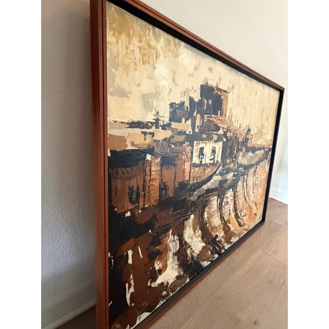 1960s Original Etta Benjamin Cien (1924–2009) Mid-Century Modern Painting, Hillside Original For Sale - Image 5 of 12