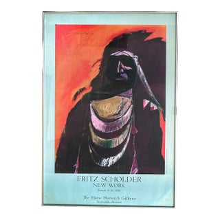 1980s Original Fritz Scholder “Sunset Indian” Gallery Show Poster For Sale