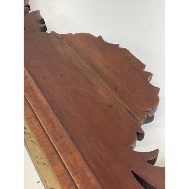 Antique Georgian Mahogany Mirror | Gilt Phoenix Crest, Hammered Gold Frame For Sale - Image 13 of 14