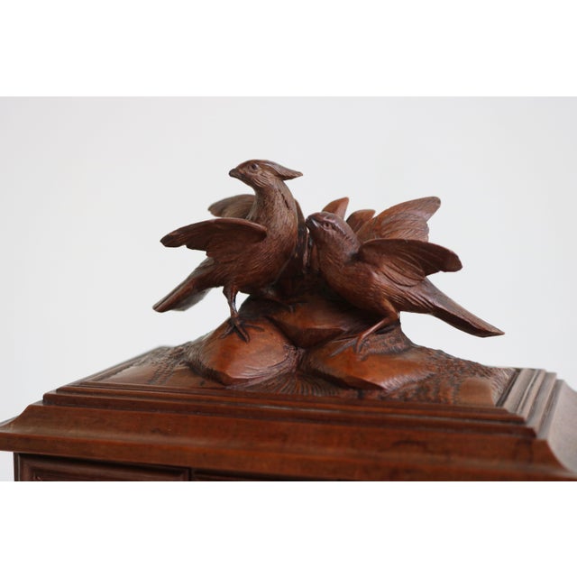 Gorgeous & breathtaking! This 19th century black forest jewelry box carved out of fruitwood. Carved by a master carver...