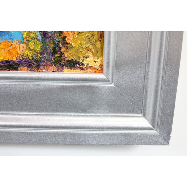 Late 20th Century Original Acrylic on Board – Abstract Impressionist Beach Scene For Sale - Image 4 of 5