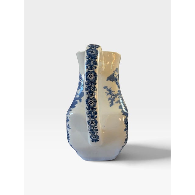 Vintage Liberty Blue "Old North Church" 32-Ounce Water/Milk Pitcher Made in Staffordshire For Sale - Image 4 of 6