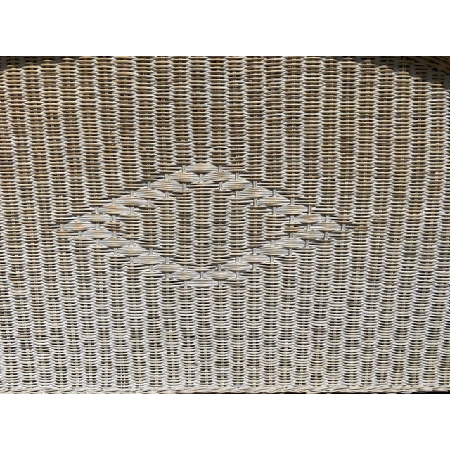 1990s 1990s Vintage White Wicker King Size Headboard For Sale - Image 5 of 13