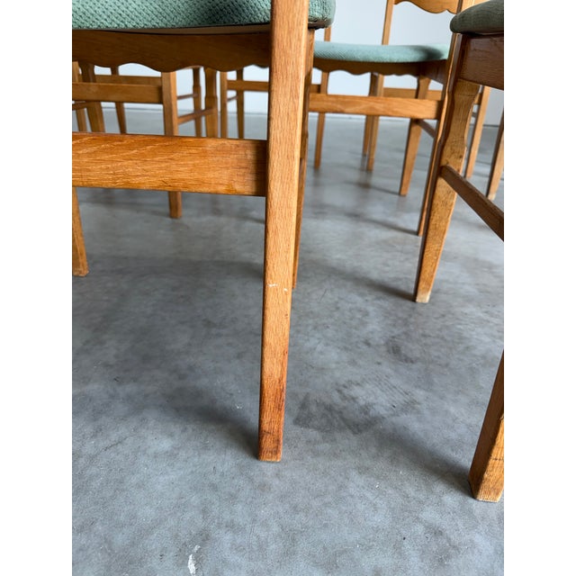 Mid Century Henning Kjaernulf Attrb Danish Oak Dining Chairs, Set of 9 For Sale - Image 9 of 9