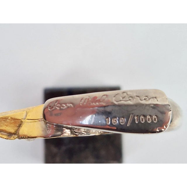 Abstract Gilded Bronze Face in Hand Sculpture by Jean-Paul Cleren, 1980s For Sale - Image 9 of 12