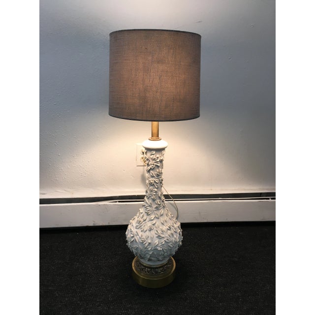 Marbro Style Blanc De Chine Table Lamp With Flowers For Sale - Image 13 of 13