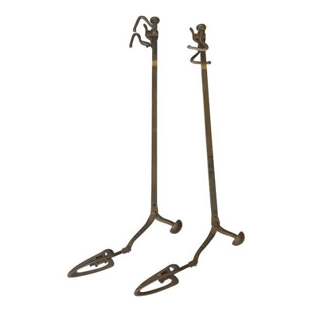 Circa 1920 Solid Brass Equestrian Riding Boot Trees -- a Pair For Sale