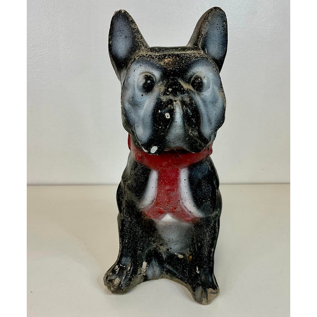 1950s Boho Chic Outdoor Garden Frenchie French Bulldog Concrete Statue For Sale - Image 11 of 14