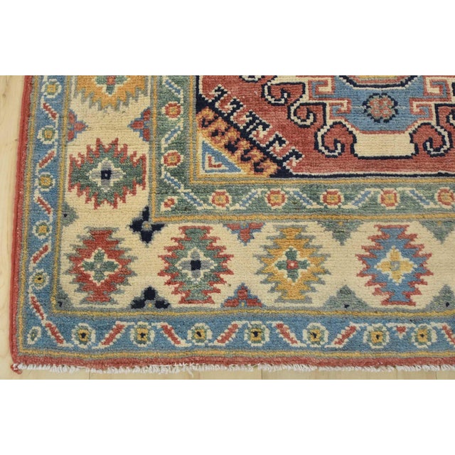 Kazak Runner 2’8” X 9’9” Red Wool Tribal Hand-Knotted Oriental Rug For Sale - Image 9 of 12