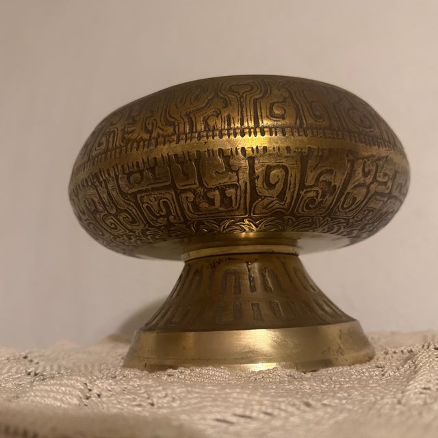 Vintage Pedestal Bowl For Sale - Image 4 of 5