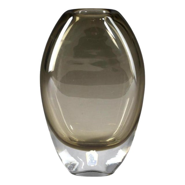 Smoky Glass Vase by Bengt Orup for Johansfors, Sweden, 1960s For Sale