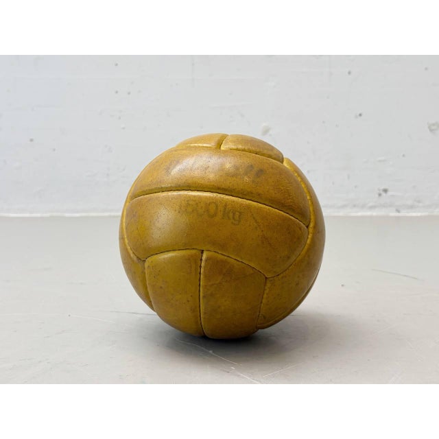 Vintage Leather Ball, 1960s For Sale - Image 6 of 9
