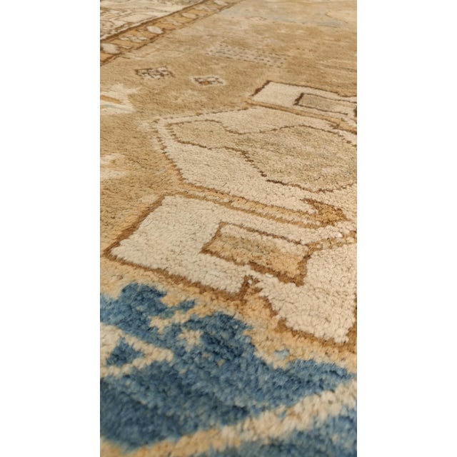 Antique Malayer Runner, Handmade Oriental Rug, Ivory, Taupe, Gold, Light Blue For Sale In New York - Image 6 of 18