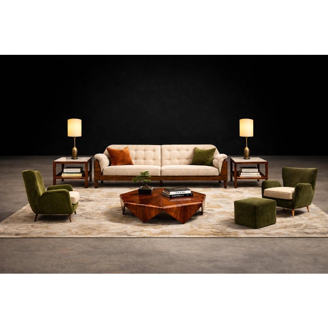 A refined expression of Brazilian modernism, this four-seat sofa pairs architectural clarity with exceptional material...