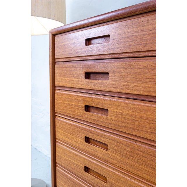 Wood Danish Chest of Drawers in Teak, 1980s For Sale - Image 7 of 14