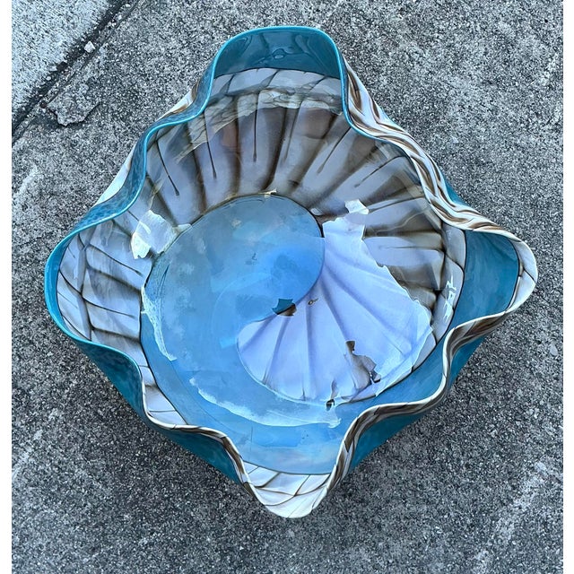 Vintage Italian Glass Bowl After Murano For Sale - Image 10 of 12
