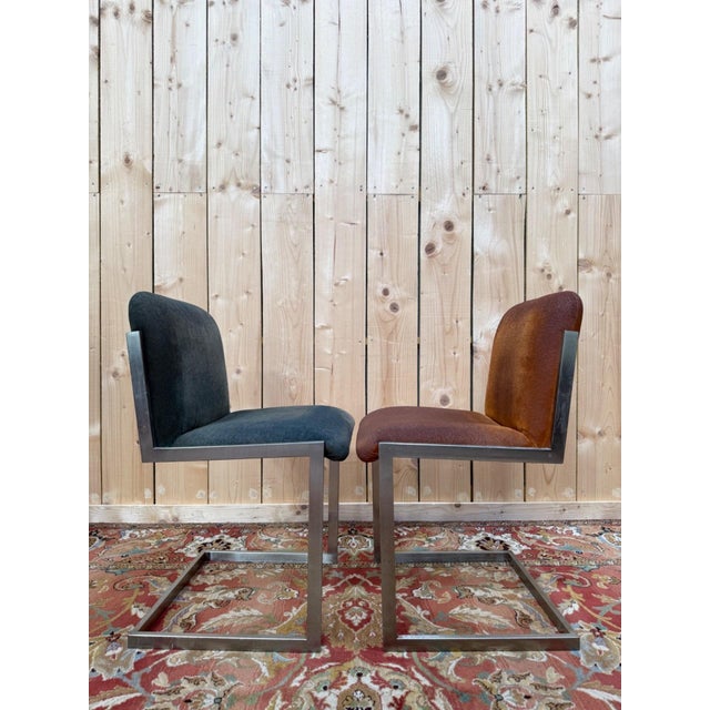 Chairs in Stainless Steel, 1970, Set of 8 For Sale - Image 9 of 10