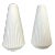 Tall White Ribbed Ceramic Vases | Pair For Sale