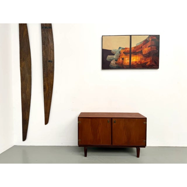 1960s Bookcase Sideboard in Teak and Brass, 1960s For Sale - Image 5 of 18