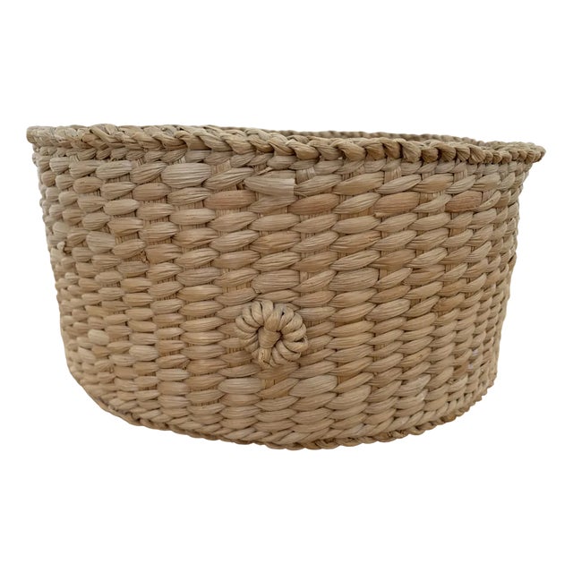 Small Woven Oval Basket For Sale