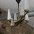 Art Deco Opaline and Brass Chandelier, 1950s For Sale - Image 13 of 18
