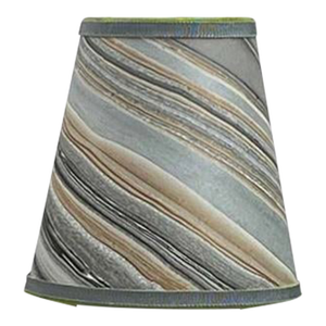 Gray and Neutral Marbled Paper Chandelier Shade - 3”x4”x4”