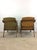 This mid century modern lounge chair features hardwood frames, original walnut finish, sculpted arm rests, tall tapered...