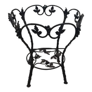 Vintage Grape and Vine Iron Garden Table Base For Sale